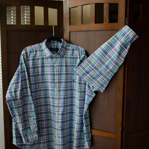 Polo Ralph Lauren 2XB Long Sleeve Shirt – Multicolor Plaid Button-Down - Picture 2 of 3
